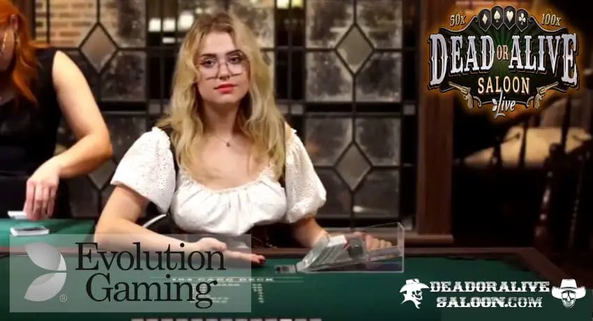 Holen Sie sich einen maximalen Multiplikator in einer fesselnden Kopfgeldjagd und eine große potenzielle Gewinnsumme in dem neuen Casino-Spiel Dead or Alive Saloon abgebildet.