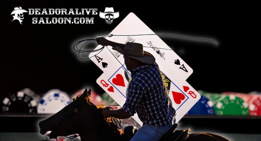 Atrast labāko kazino kāršu spēle tiešsaistē Deadoralivesaloon.com attēlā.